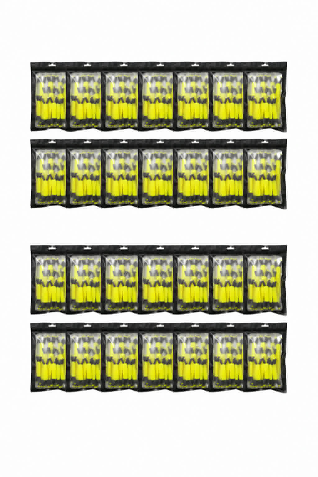 Multiple packages of Photon Burst yellow branch spreaders on a white background