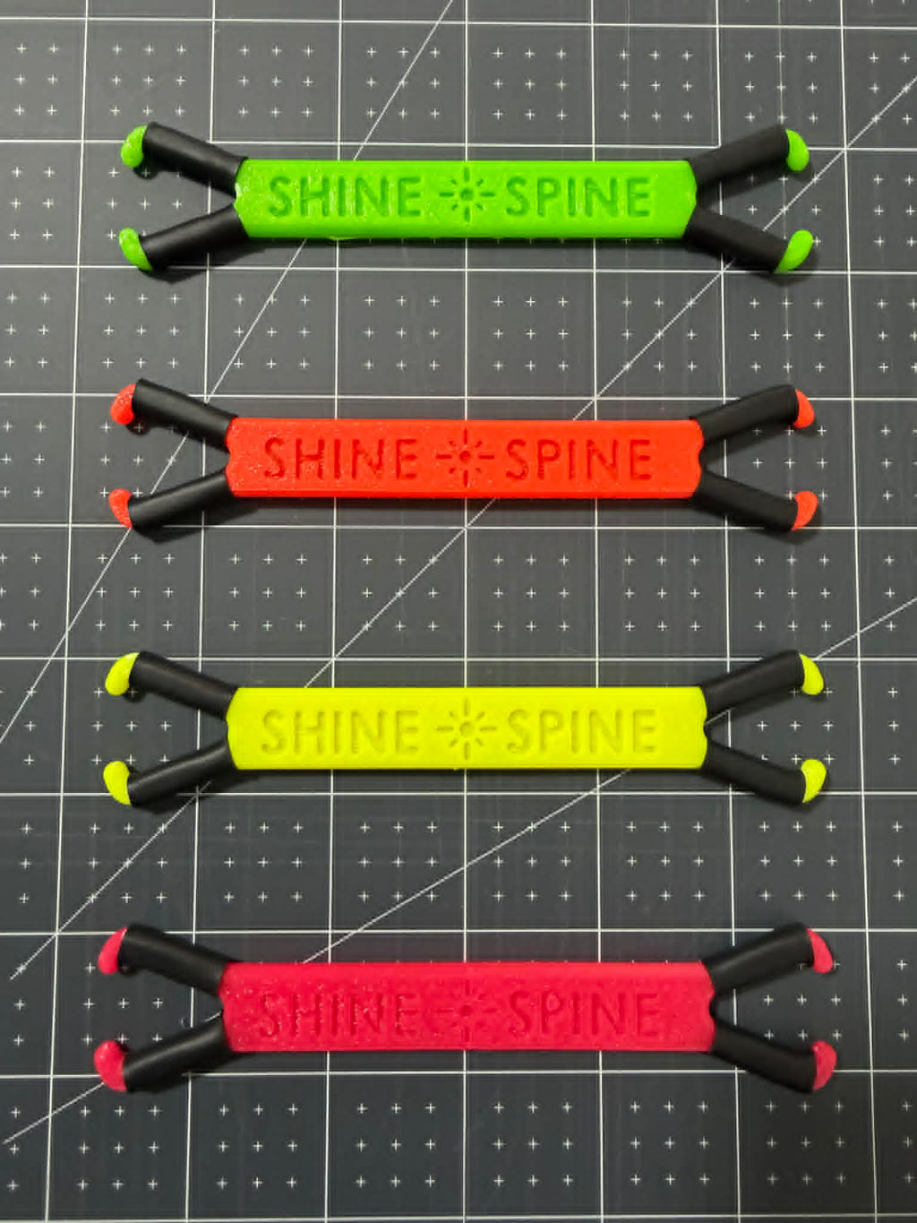 Shine Spine 3 1/2 inch Branch spreaders on a measurement table