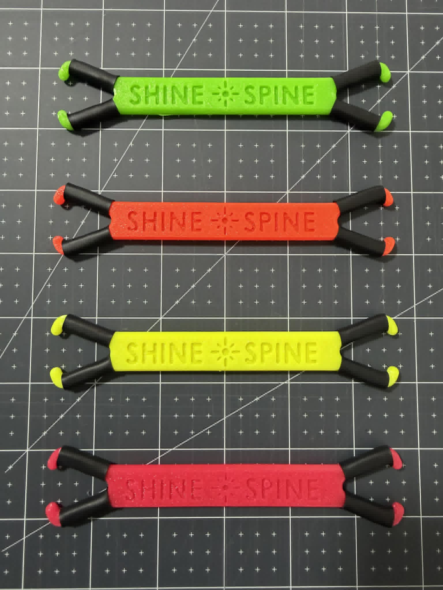 Shine Spine 3 1/2 inch Branch spreaders on a measurement table