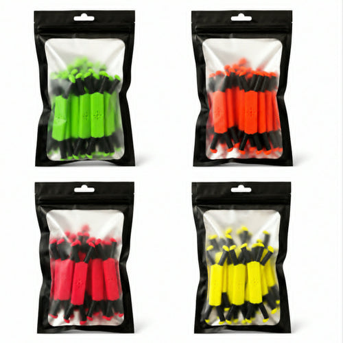 Shine Spine Color options of 2inch branch spreaders in clear plastic bags with a black exterior on a white background.