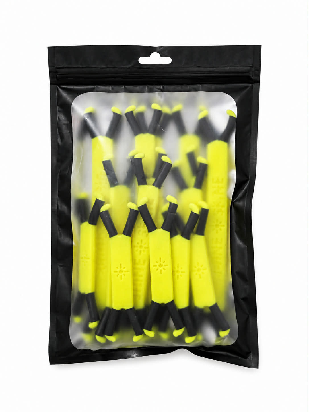 15 Piece Shine Spine branch spreader Photon Burst Yellow Multi-Pack set in packing with a white background.