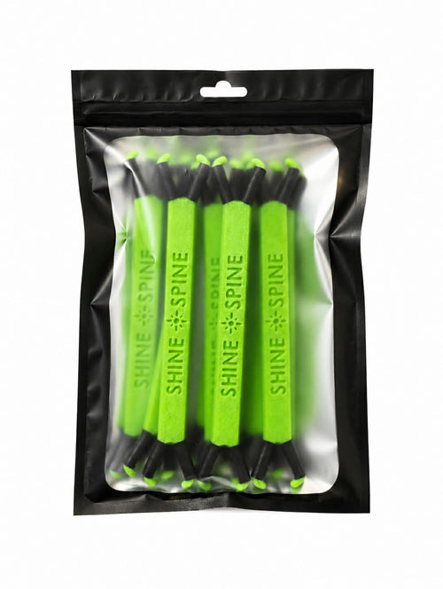 Pack of Radiant Grove Green 5inch branch spreaders in clear plastic bag with a black exterior on a white background.