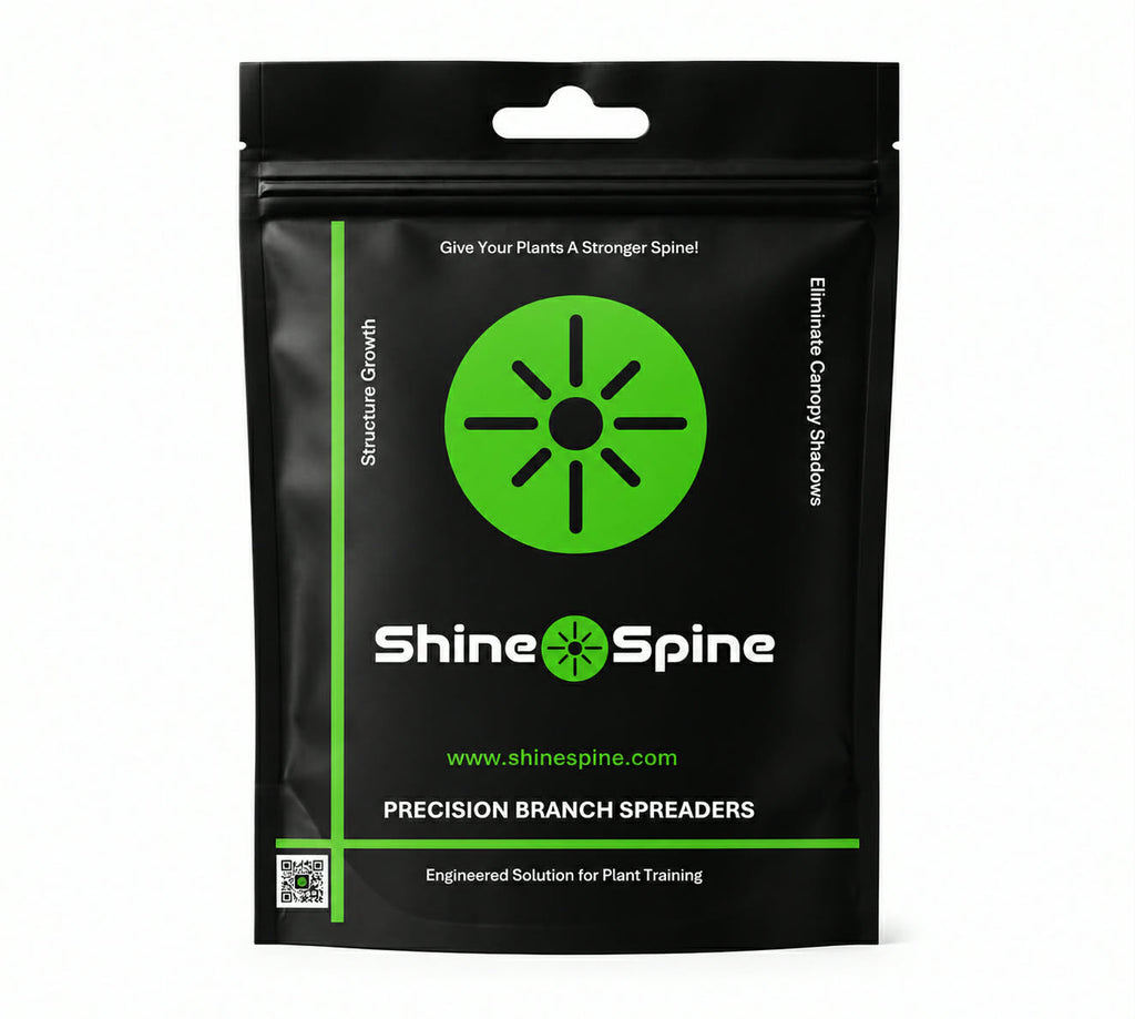 Shine Spine packaging with green and black design on a white background